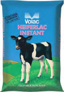 Volac Heiferlac Instant Protein 26% Oil 16% Ash 7% Fibre 0% Heiferlac has been developed specifically for the modern dairy cow and has been formulated with very high levels of pure dairy protein,
