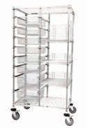 Can be configured with a variety of baskets to both sides, or the basket / shelf combination.