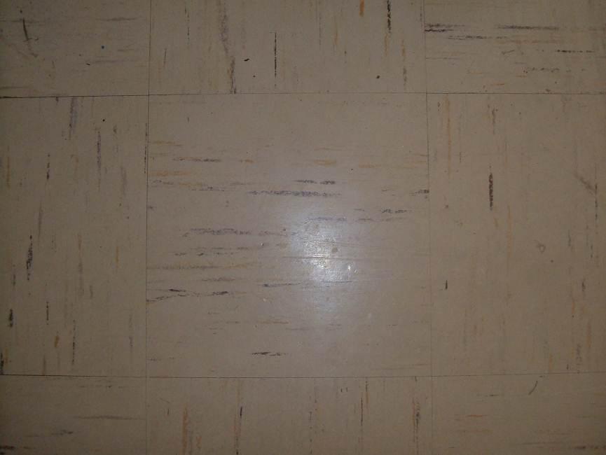 Photograph 7: Sample CR-1 asbestos containing vinyl floor tile and mastic.