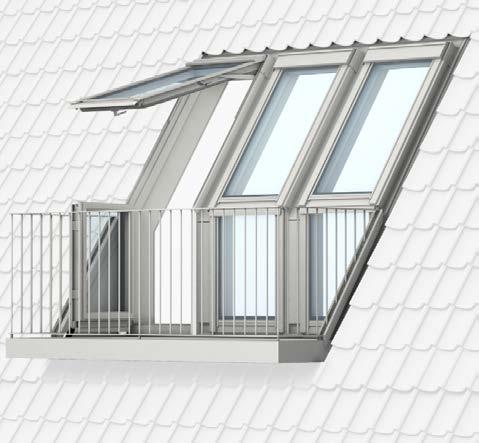 roof terrace is available as single, double or triple. Larger combinations are possible. Upper section: top-hung window with bottom handle for convenient operation.