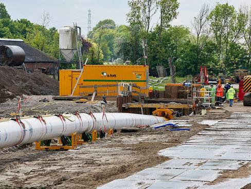 Hak Drillcon. Figure 12: Jobsite installation one the second Direct Pipe gas pipeline project in Elst, Netherlands.