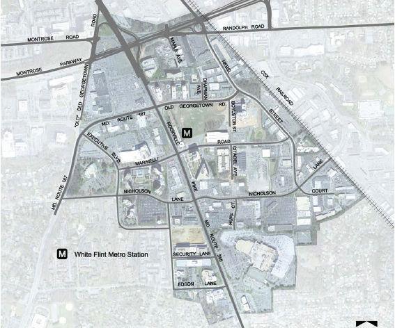 White Flint Sector Plan The White Flint Sector Plan transforms the auto-oriented suburban development pattern near the White Flint Metro Station to a mixed-use center where people can walk to work,