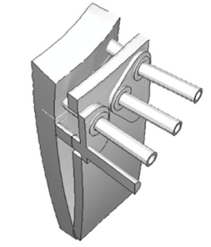 Deflection of the stave at the corners allows material to get behind the stave Allows material to get into the compensator Resulting