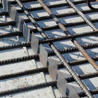 Working joints Spacer The combined spacer Stremaform Spacers are used to maintain the concrete cover and to seal the gap beneath the bottom layer of continuous reinforcement.
