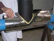 Apply each sheet of 5 layer aluminium foil onto the insulation, fixing them down securely in