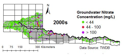 Groundwater Nitrate in Red River Basin High