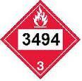 UN 3494, Petroleum Sour Crude Oil, Flammable, Toxic IF SOUR (H2S Present) Toxic - Inhalation Hazard Must be displayed: on tank next to placard, and shipping document (after the