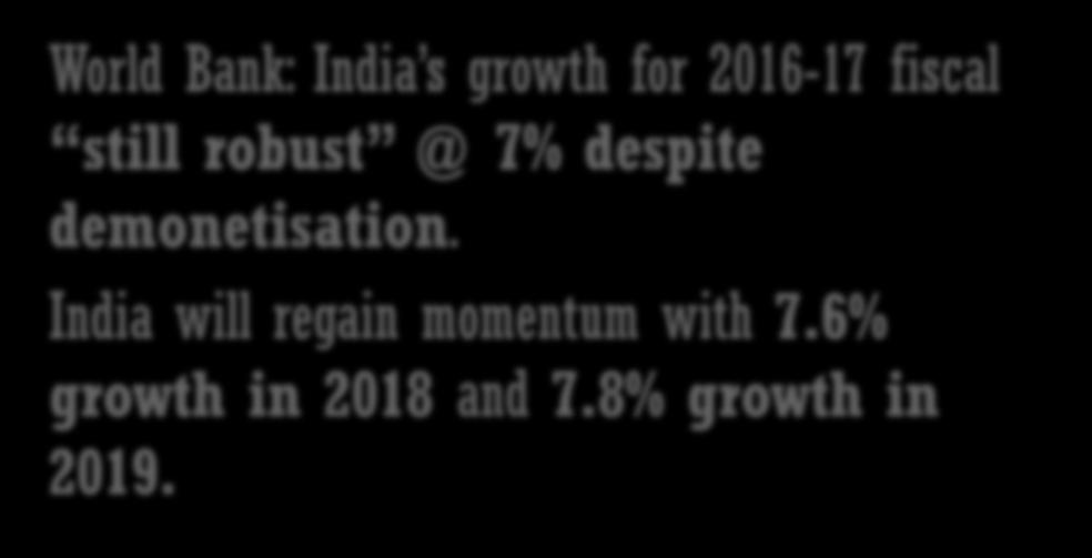 Economic Forecast World Bank: India s growth for 2016-17 fiscal