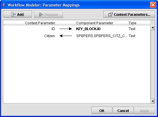 Parameter Mapping Parameter is mapped FROM context TO component if data value is passed to the component Parameter is