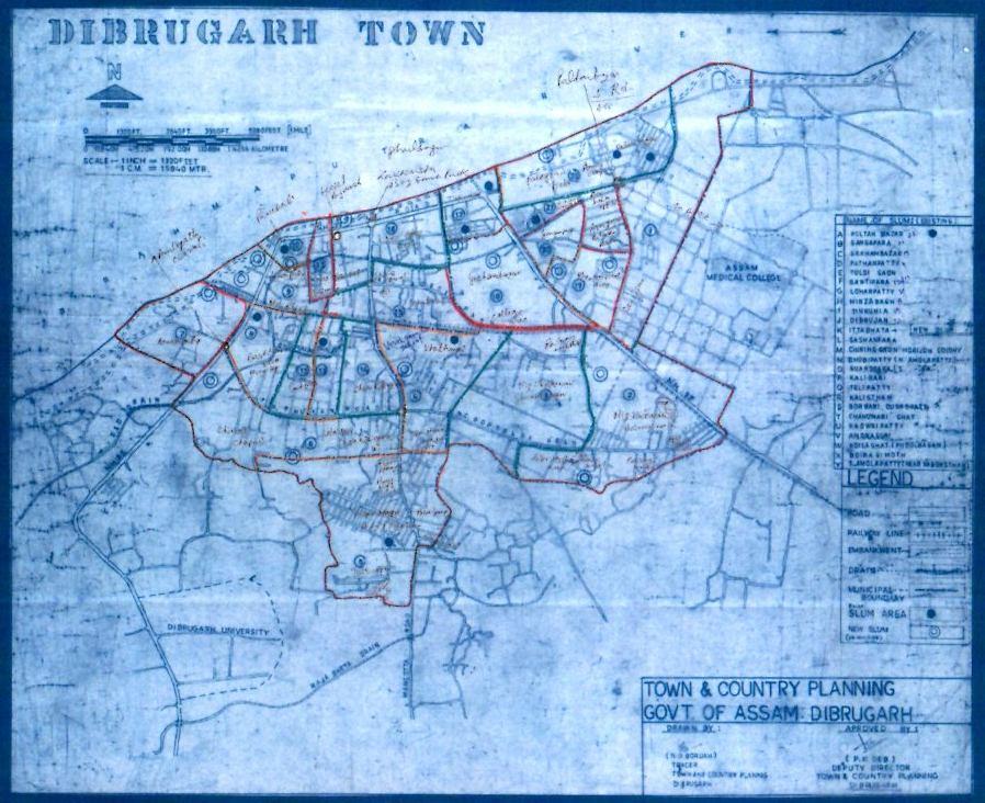 Fig.1.1 Ward map of Dibrugarh town In due course of time, the Dibrugarh Town became the Head Quarter of the district as well as its only sub-division.