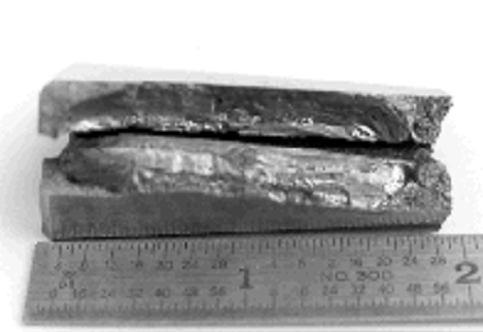 A classic example of such a defect is illustrated in Figure 14 which shows a discontinuity extending almost 0.25 inch into the body of a gray iron casting.