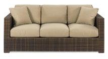 x 17 H EVOKE Evoke Sofa Coffee Resin Frame with Tan Cushions 81 L x 35 D x 27 H Evoke Chair Coffee Resin