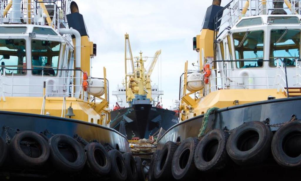 Four modern tugs in operation Tug fleet services: Pilotage and tug service and perform mooring operations Towing operations in the port Icebreaking service (ice-splitting in the port) Delivery