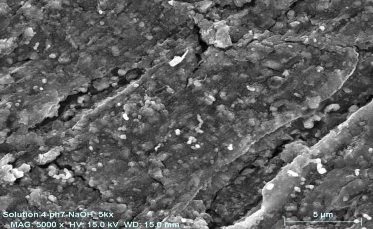 Figure 38: SEM image of oxide film formed on AISI 4340 after potentiostatic hold of -400mV vs.