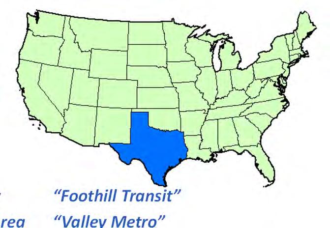 CA, San Gabriel Valley Foothill Transit AZ, Greater Phoenix Area