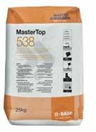 22 Ceramic and Natural Stone Tiling Solutions Screeds and levelling compounds MasterTop 528 Commercial grade self-smoothing cementitious floor underlayment.