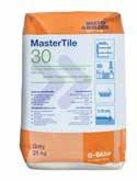 Product description MasterTile 401 is a blend of special cements and carefully graded fillers for high performance thick bed fixing of tiles and pavers in a wide range of applications.