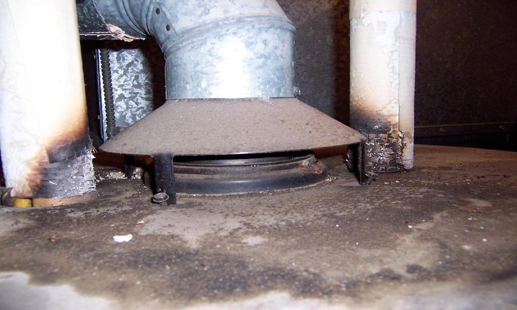 Insulation Burnt from Flue Gas (Inadequate Removal of Flue Gases Through Flue Pipe) 1.5.
