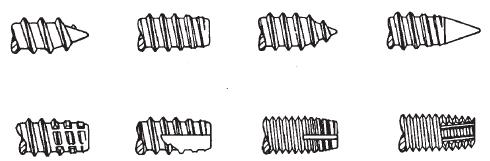 Fig No (a) Cross Type Hexagonal Head (b) (c) Self-tapping screw (d) Spring Nuts Figure 4.1.