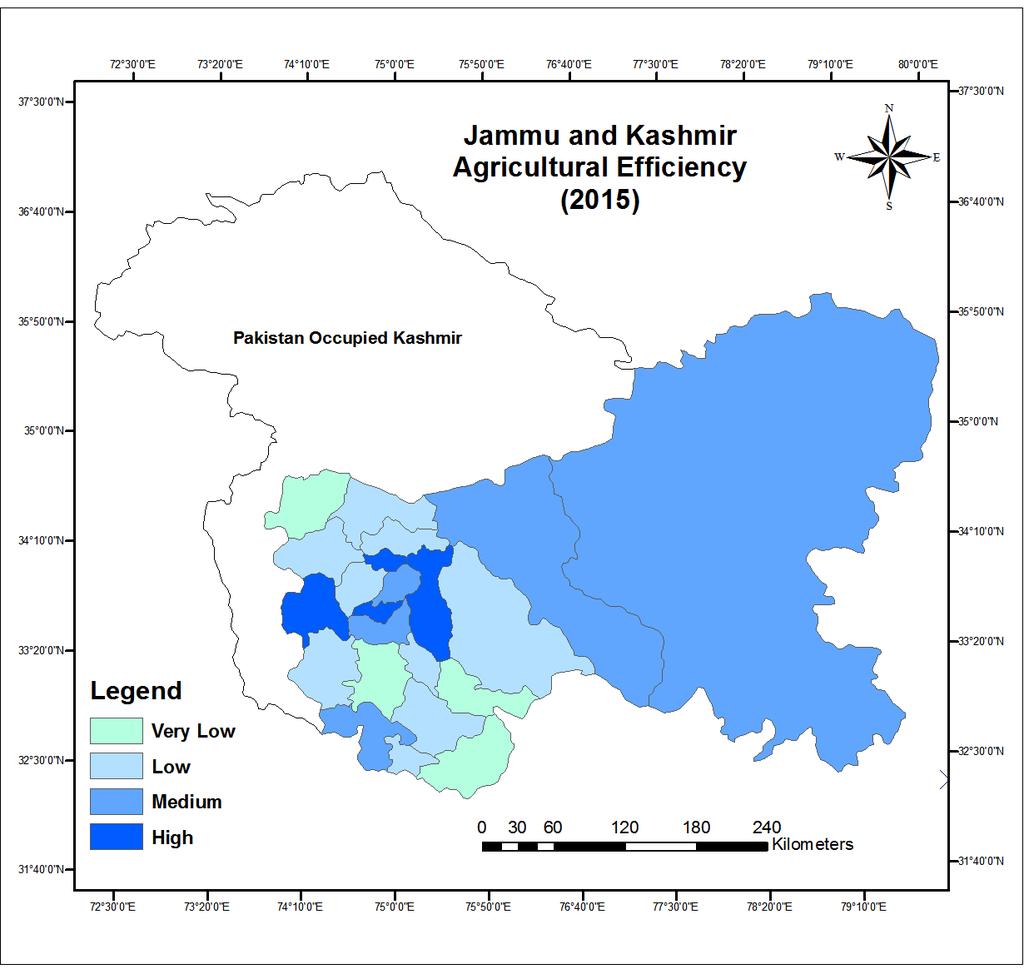 Fig. 3: Agricultural Efficiency in J&K V.