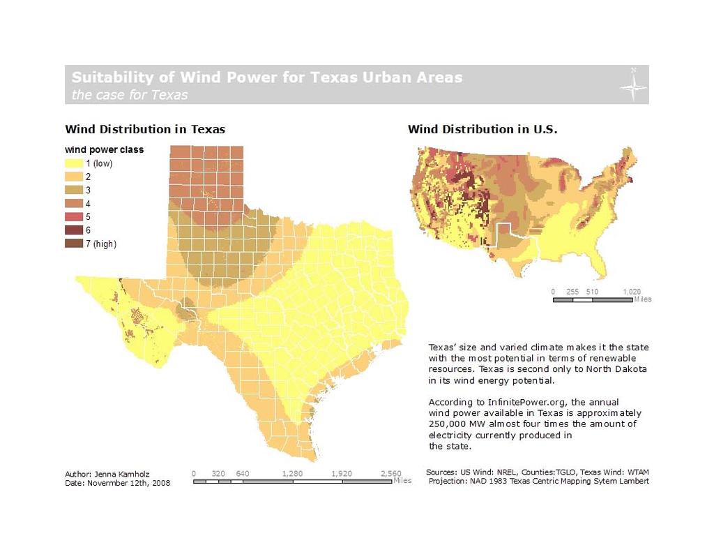 Why Texas? Texas size and varied climate makes it the state with the most potential in terms of renewable resources. According to InfinitePower.