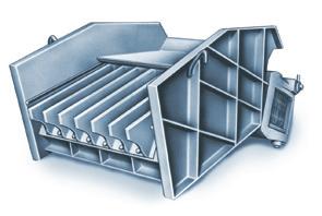 or controlled rate of feed at maximum capacities to 4,000 tons per hour A variety of trough sizes, trough liners and skirt boards