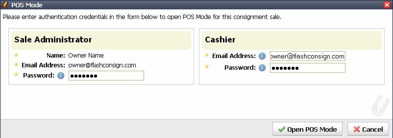 10.1 Online POS Mode If you have a need to enter a couple of transactions for your consignment sale, you can do so using the Online POS Mode option instead of using the POS Client Application and