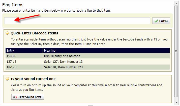 To enter Item Flagging Mode select the Open Item Flagging Mode after selecting the sale in the tree.