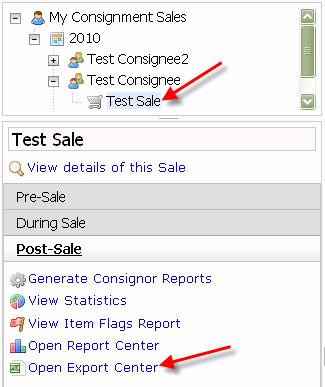 16 Exporting Consignment Sale Data FlashConsign provides an export capability which allows you to obtain information about your consignment sale in a file that you