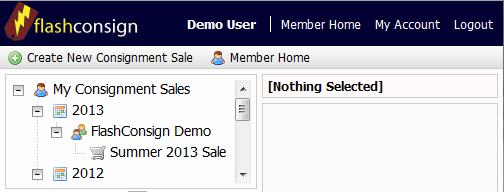6 Manage a Consignee Account When you select the Manage Consignment Sales button from the Member Home page, you will be taken to a page which