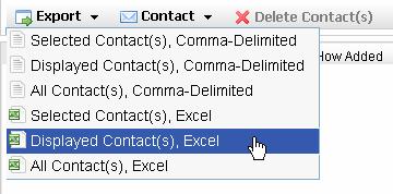If you would like to email all of the Contact(s) currently displayed based on the current Filter selections, select the Displayed Contact(s) option.