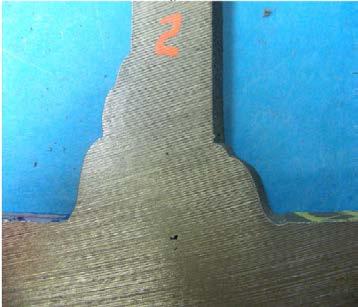 Figure 2. Figure 3. Examination of the cut slices revealed a Under 20X magnification, an indication is shown. defect.
