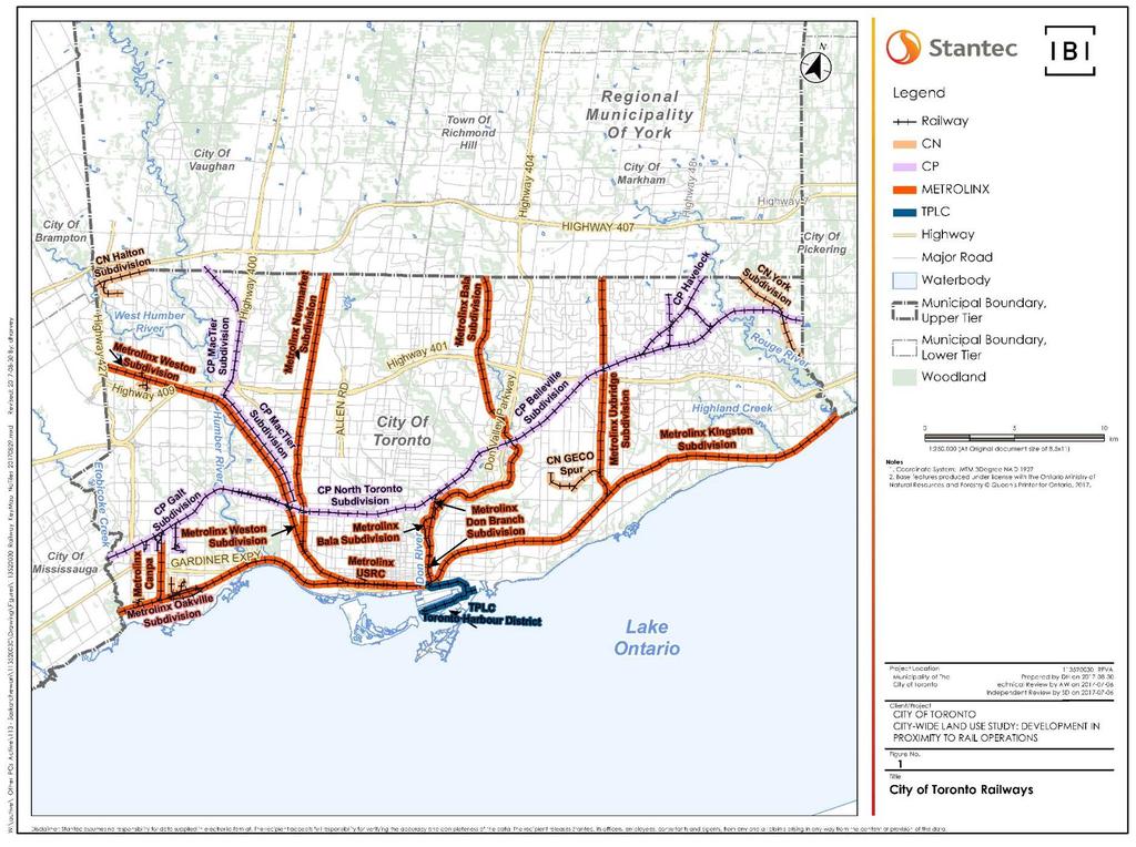 Exhibit 1-1 Map of Rail Corridor Subdivisions