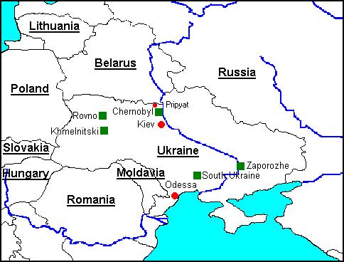 Location of Chernobyl Distance to Kiew 100