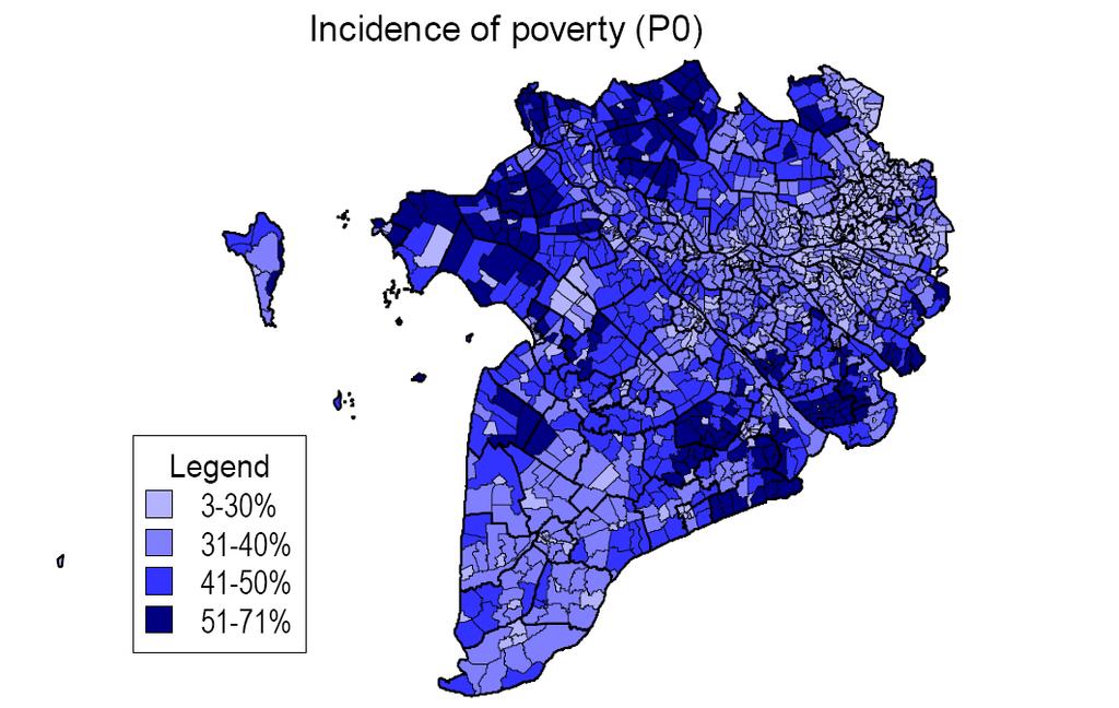 Käkönen et al. (2006: 34) presented a map on the incidence of poverty in the Mekong Delta in 1999 [Chart 8].