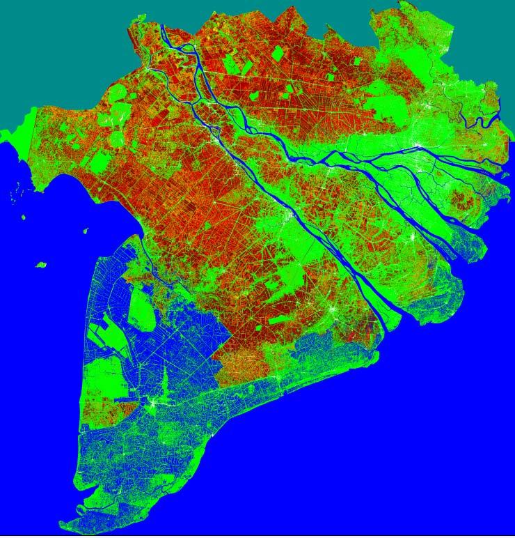 Monitoring of Winter Spring rice Rice monitoring using Sentinel-1A data 04 04 2015 100 km x 70
