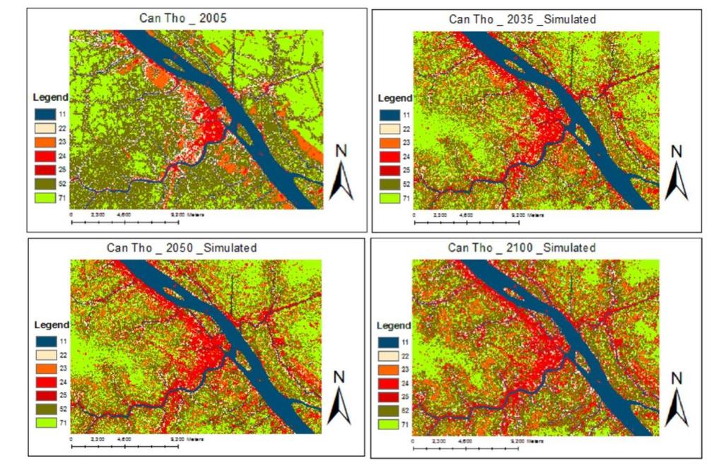 A study focusing on the future land use change projected to take place in Can Tho, Vietnam delta, has been carried out by Huong and Pathirana (2011).