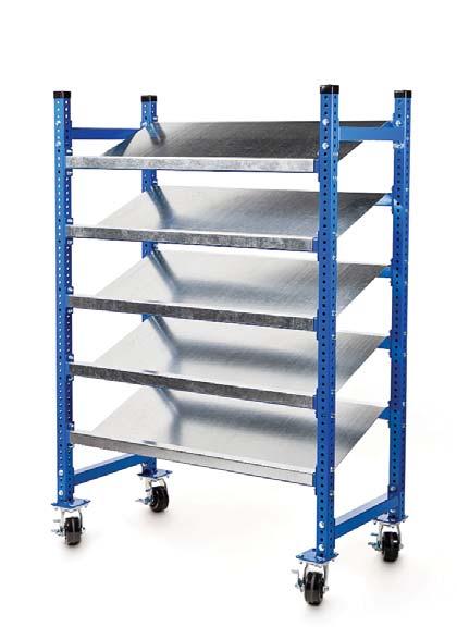 galvanized wire pick shelves and casters Single Lane Cell Flush Narrow cell