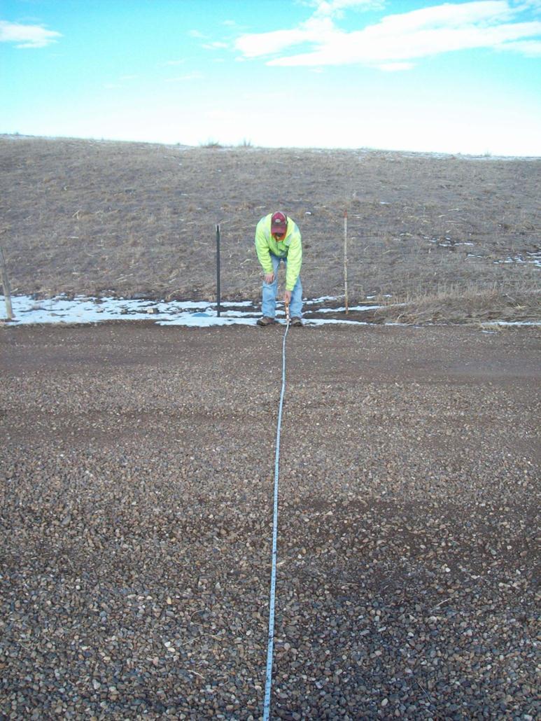 ) Measuring the roadway