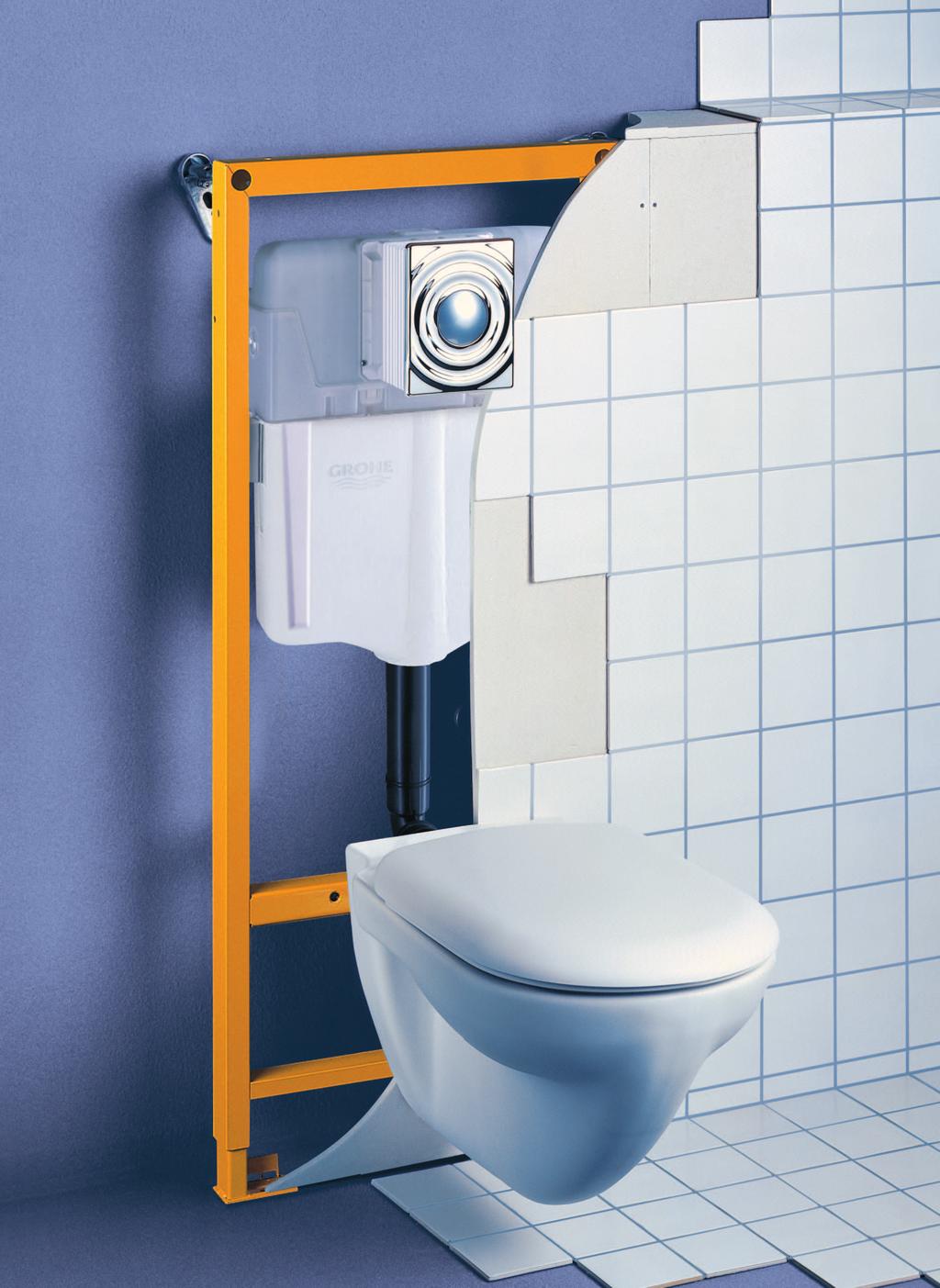 5 l, front actuation, for inside studded wall or against the wall using brackets - Without Dual / Single Wall Plate for front wall installation allows individual bathroom design and is a complete