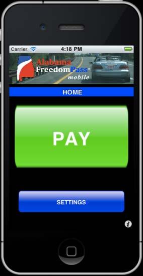 Freedom Pass Mobile The application allows payment by credit