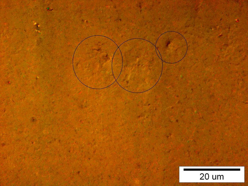 Fig. 4(b). High magnification of the indicated zone of Fig. 3(a). Optical microscope Fig. 5. shows the surface of the silicon nitride A eroded after 180 minutes.