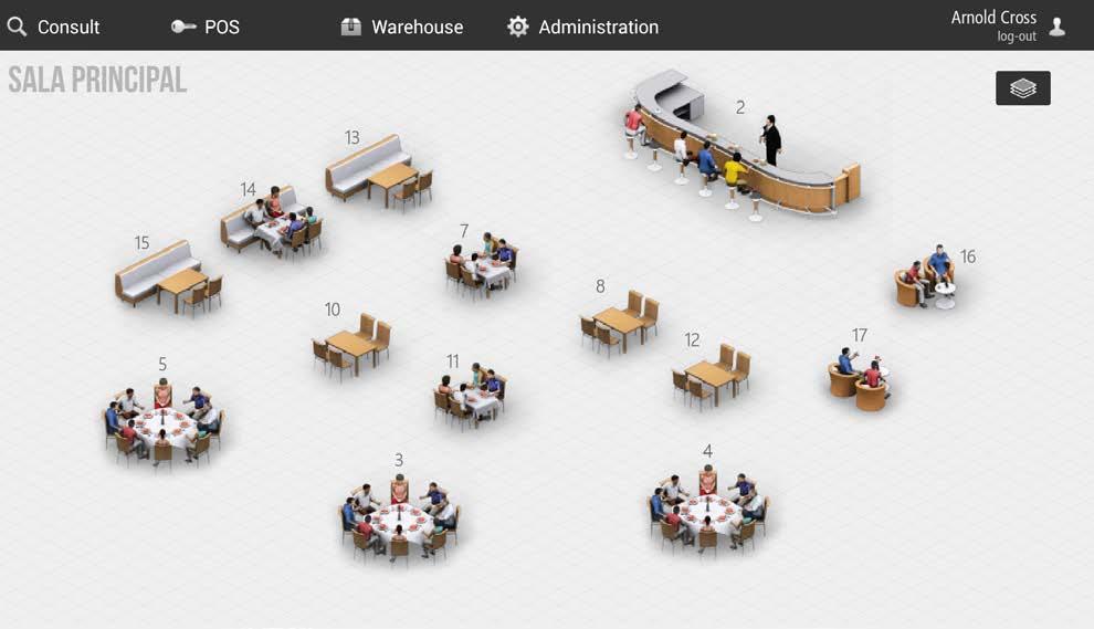 2.8 Table Layout If you chose to work with Tablet Layout at the Custom Configuration, HioPOS Cloud will show you the window where you can create your own 3D rooms with common furniture.