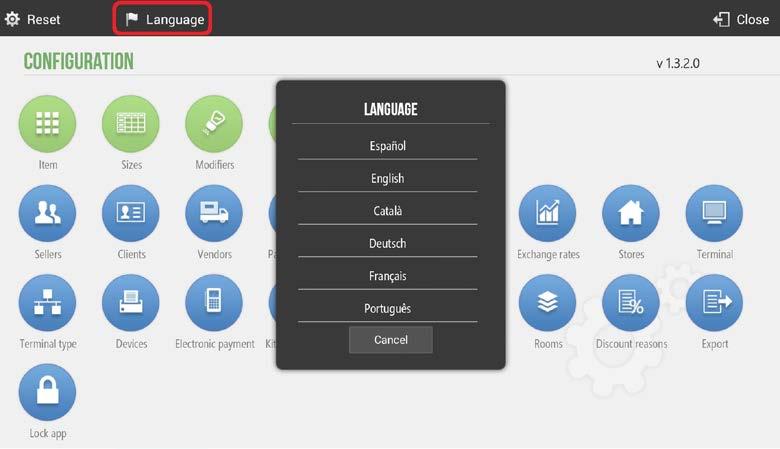 1 Choose your language HioPOS Cloud will be displayed in your language, for this choose