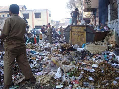 Present Waste Management Practices in Maharashtra Urban centres Waste generated at households is generally collected in small containers (often plastic buckets) in the household until there is