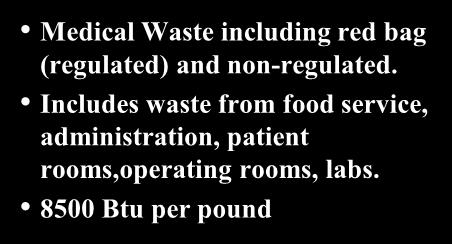 Content Medical Waste including red bag (regulated) and non-regulated.