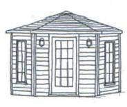 Arbors and pergolas shall not obstruct character defining elements on primary or side facades visible from street. C.