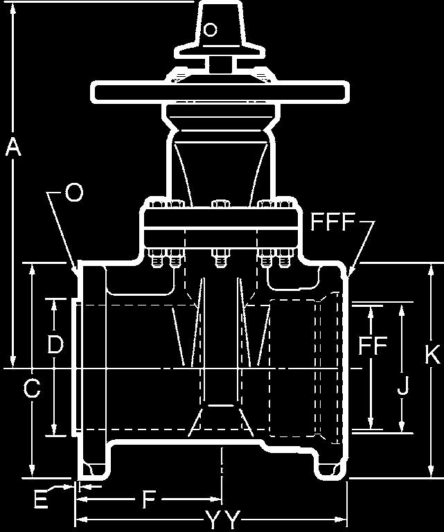 SECTION Rev. 9-16 N.R.S. RESILIENT WEDGE TAPPING VALVES FOR POST INDICATORS I-2361-16 Flanged x Mechanical Joint Ends Indicator Post Style Stuffing box 2" Square Operating Nut With Mechanical Joint