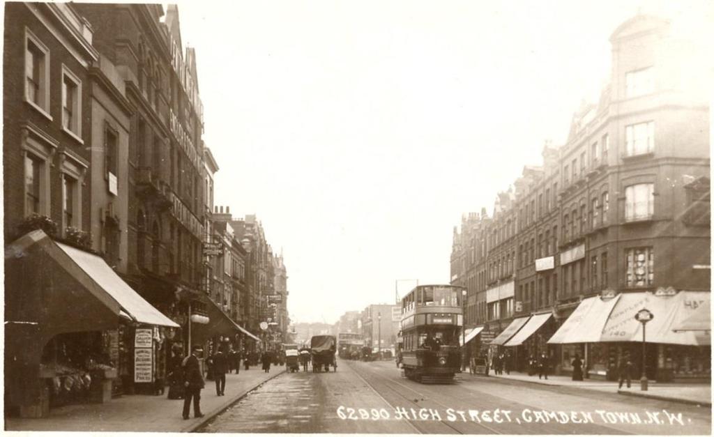Busy London high street 100 years ago Camden
