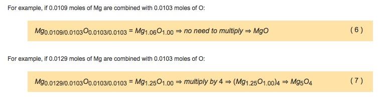 In the first case, the ratio of Mg-to-O is close enough to 1-to-1.